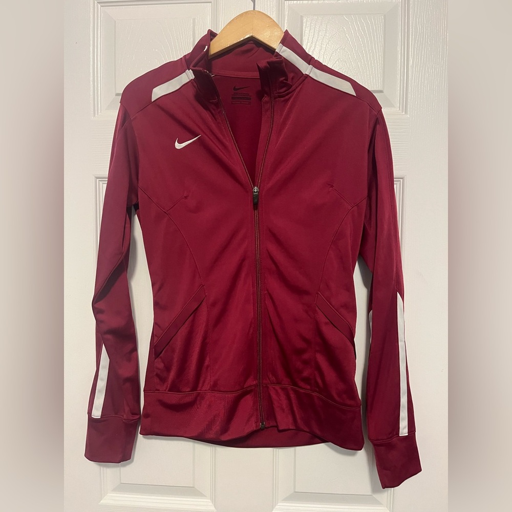 New NWOT Nike Women's Maroon and White Track Jacket Size S